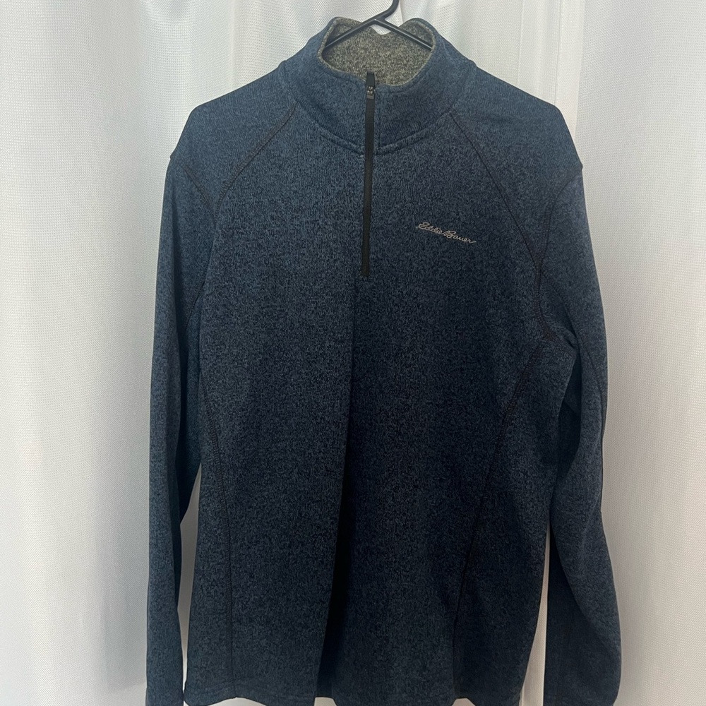 Eddie Bauer Blue Heather Quarter-Zip Pullover